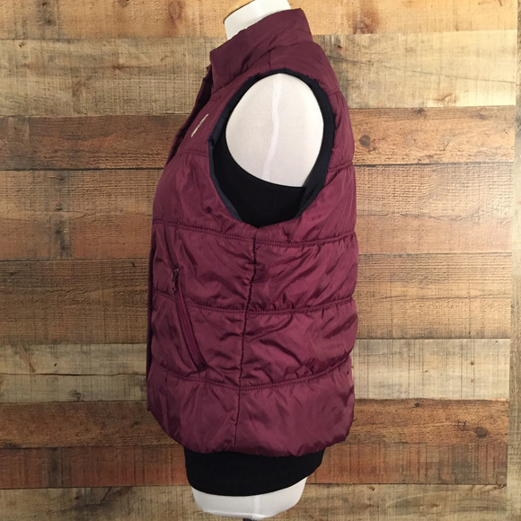 American Eagle Puffer Vest Jr Size M Plum Polyfill - Picture 6 of 8